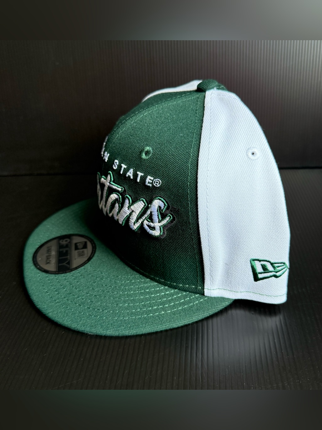 Nwt New Era Michigan State Spartans Green White Team Script Snapback Hat Cap — image 3 of 8